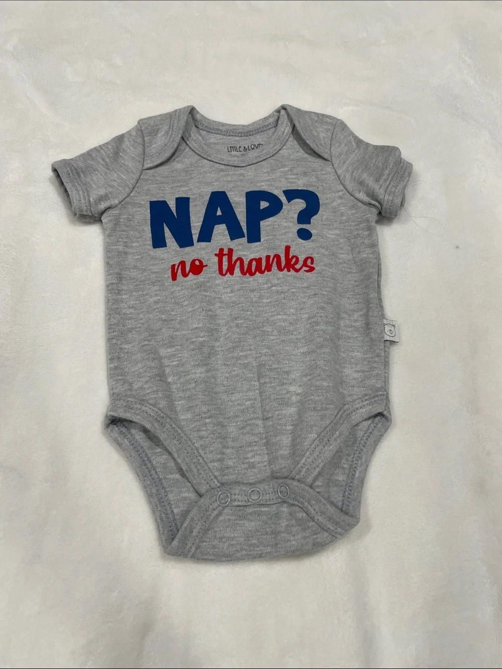 Gray 'NAP? no thanks' Graphic One-Piece Bodysuit